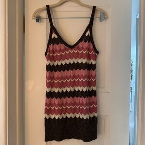 No Boundaries Pink and Black Chevron Tank Top